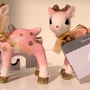 Wondershop Pink Retro Deer Ornament